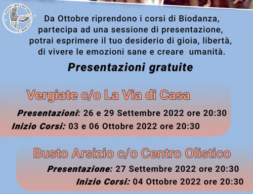 Biodanza Corsi settimanali 2022/23